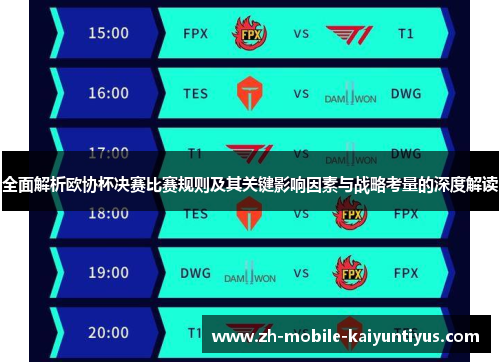 全面解析欧协杯决赛比赛规则及其关键影响因素与战略考量的深度解读